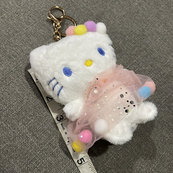 Hello Kitty with Puff balls and tulle Soft Pink Skirt Keychain - Picture 7 of 8